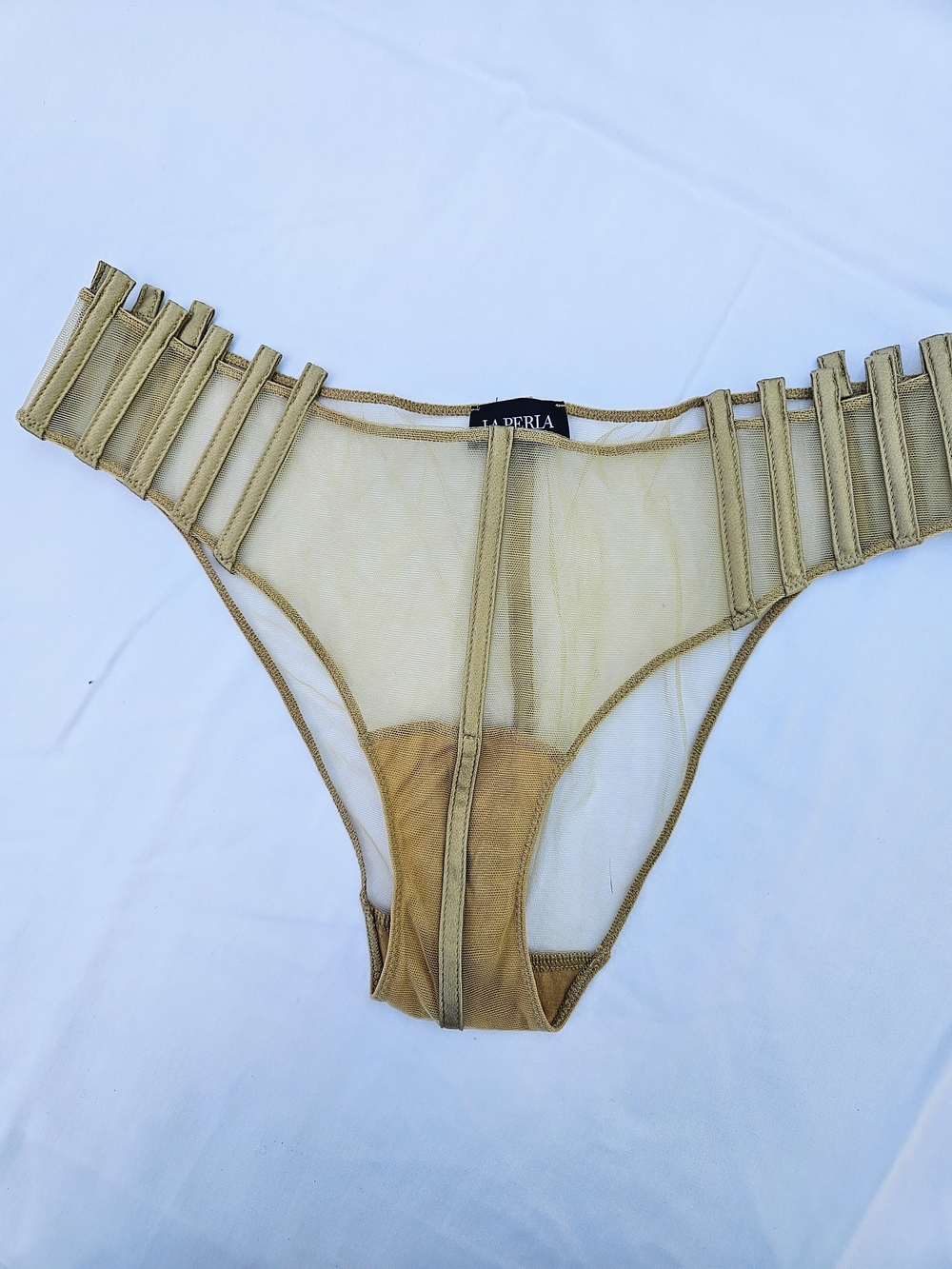 La Perla Gold Sheer Mesh Bikini Brief